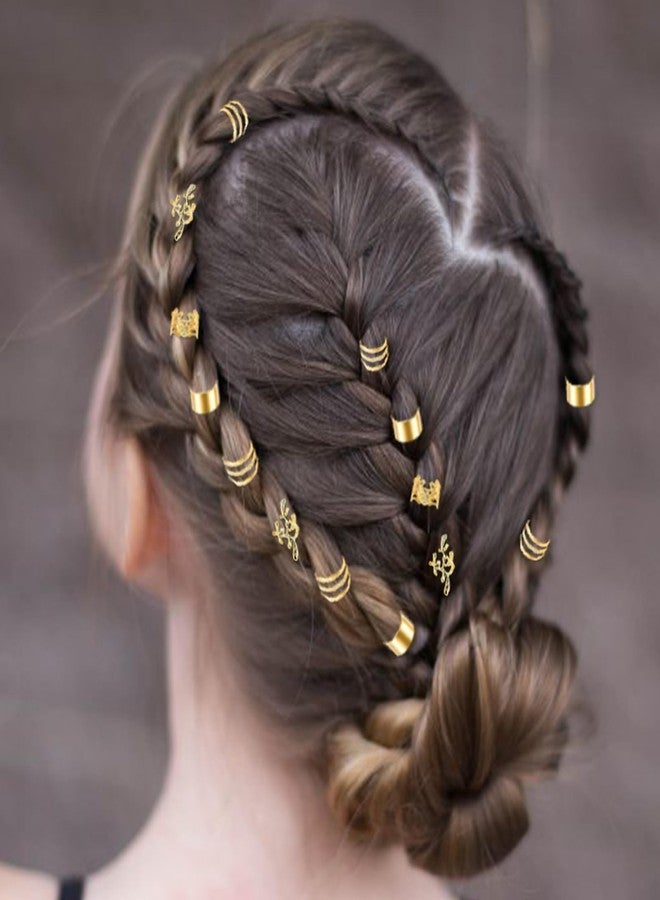 RUSTAMM 50 pcs Gold Hair Clip Jewelry Charms Braids Hair Accessories Dreadlock Adjustable Clip Beard Beads Cuffs Clip Decorations for Men Women Styling Tools - Image 4